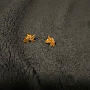 Unicorn gold earrings